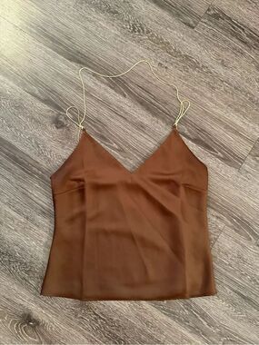 Kocca Brown Slip Tank with Gold Chain Strap